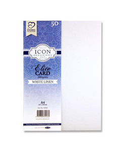 Icon Occasions Pkt.50 A4 300gsm Linen Card - White