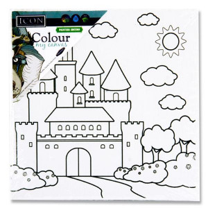 Icon 100x100mm Colour My Canvas - Castle