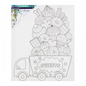Icon 300X250mm Colour My Canvas - Sweets